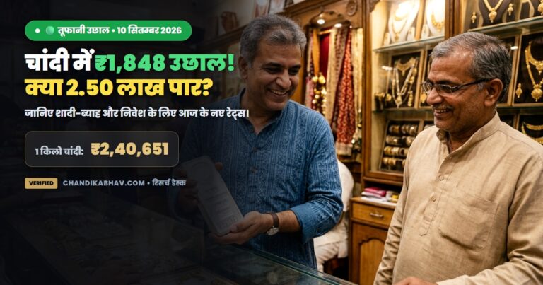 चांदी में तूफानी उछाल - 10 सितम्बर 2026 आज का ताज़ा भाव