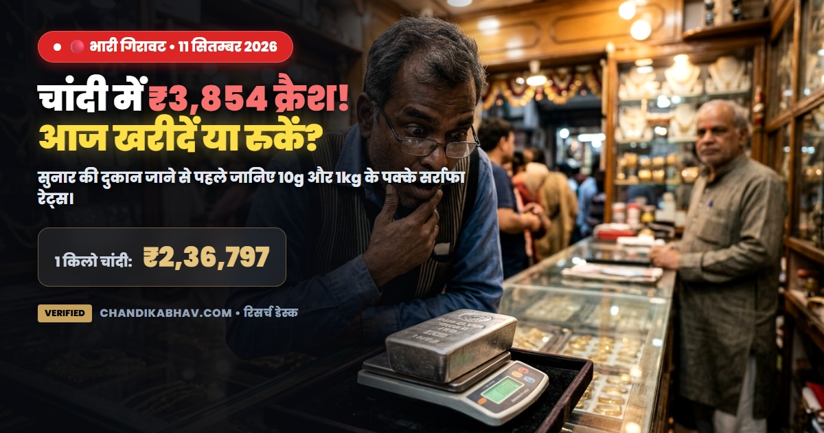 चांदी में ₹3,854 का भारी क्रैश (11 सितम्बर 2026): क्या खरीदारी का सबसे बड़ा मौका है या और गिरेगी? जानिए ताज़ा रिपोर्ट