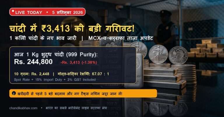 चांदी का भाव आज 5 सितम्बर 2026